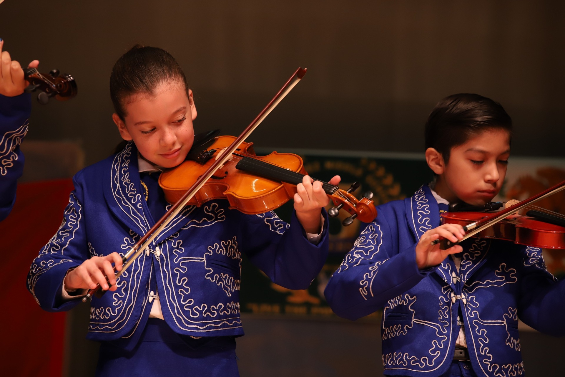 students playing violins