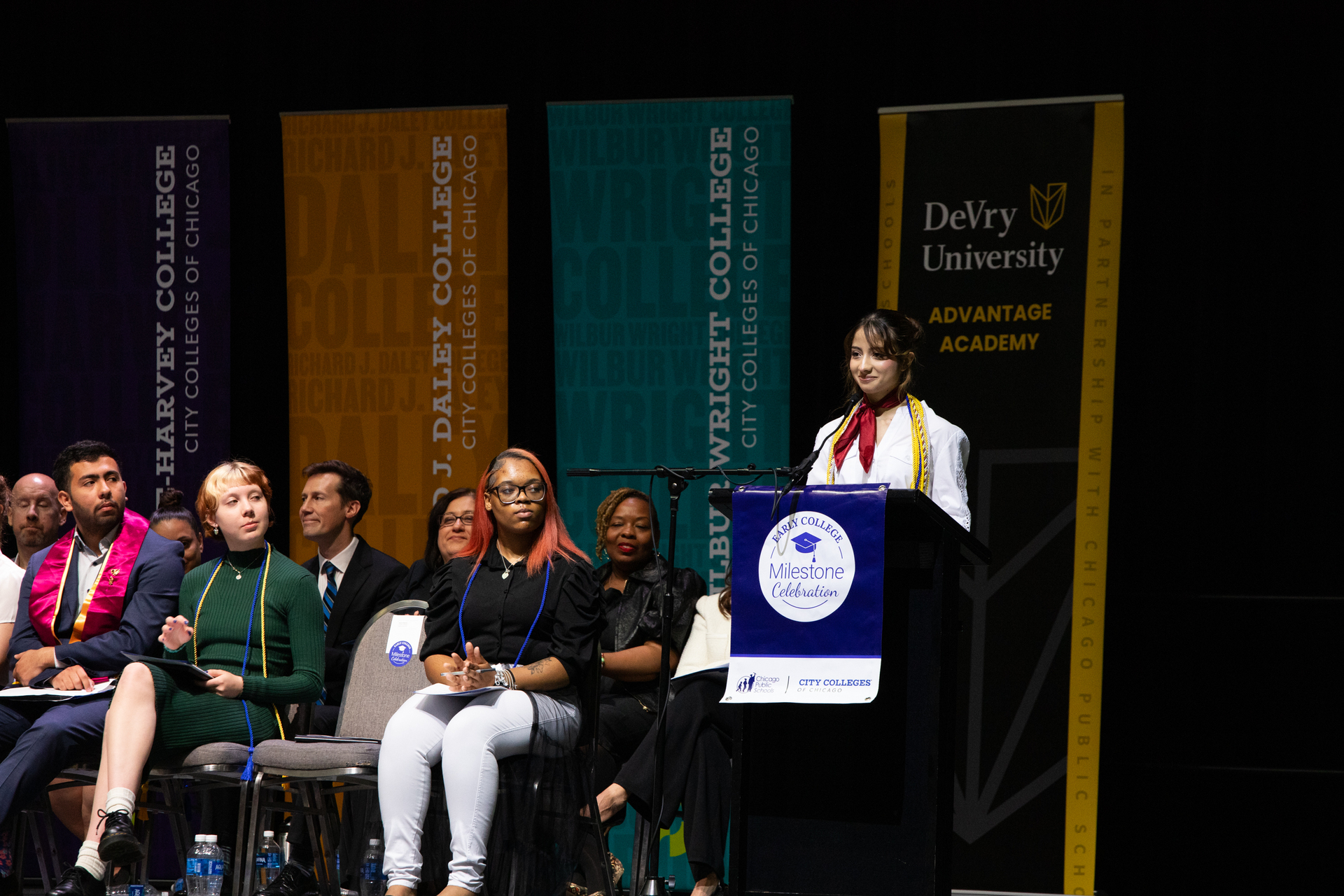 Early College Celebration speaker at podium