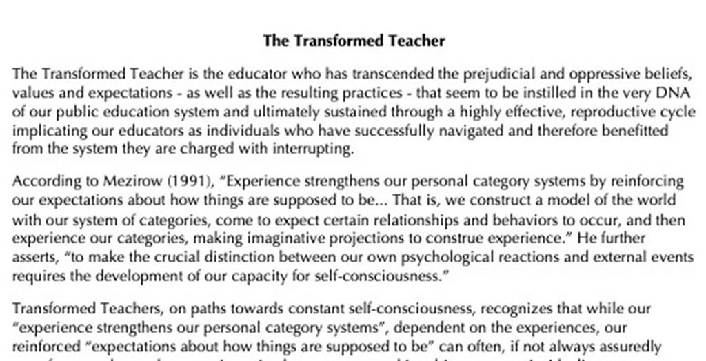 the transformed teacher essay thumbnail