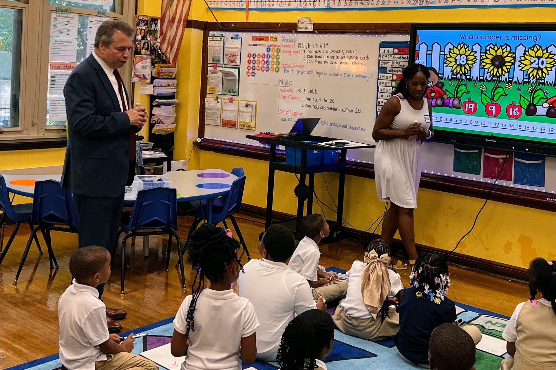 CEO in classroom