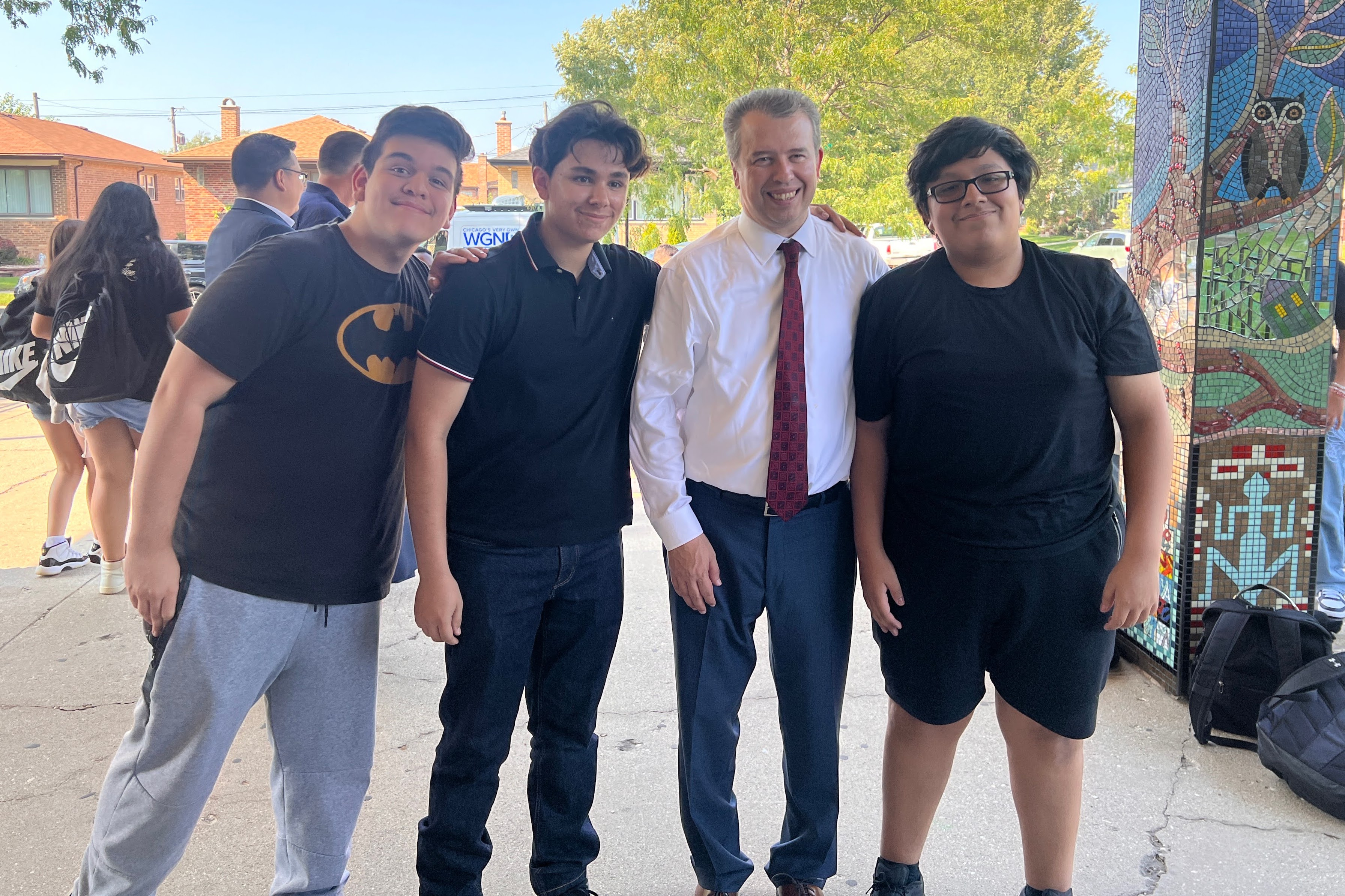 ceo with students