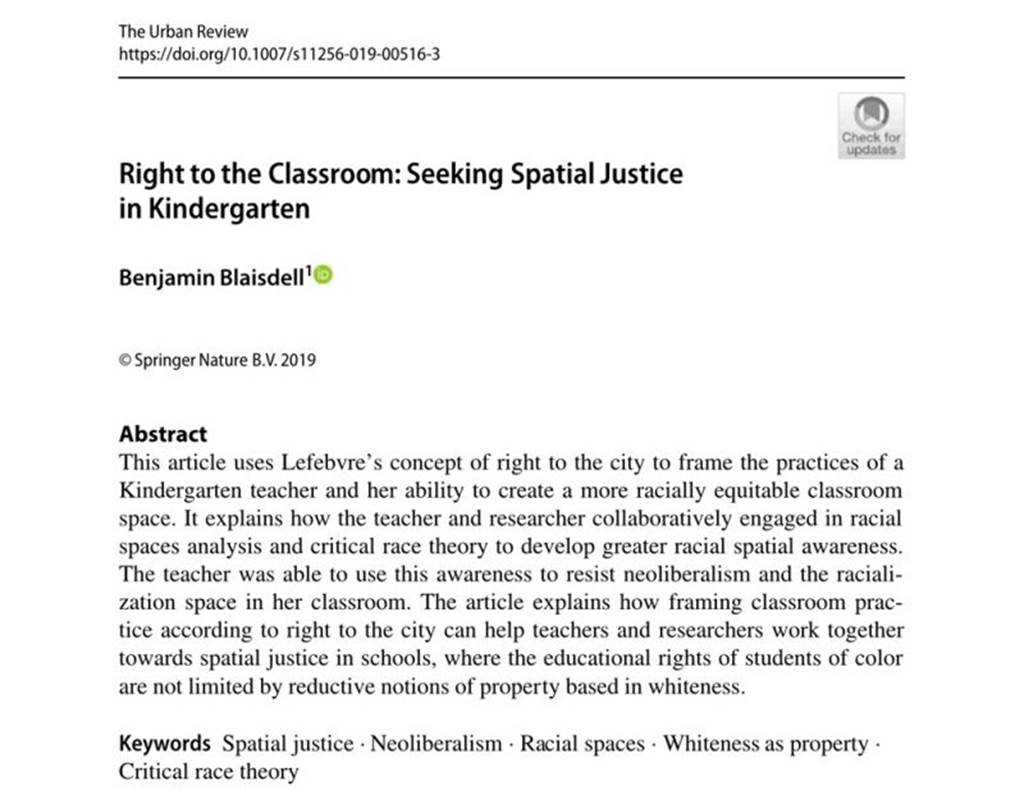 Screenshot of right to the classroom