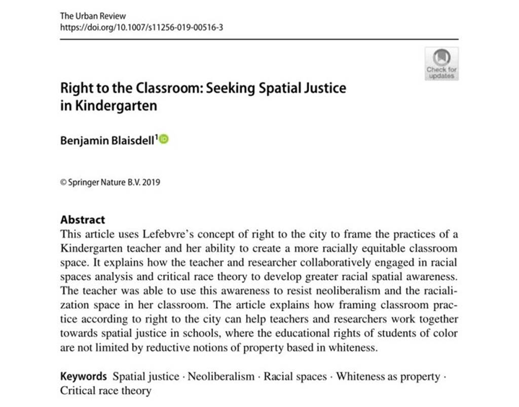 Screenshot of right to the classroom