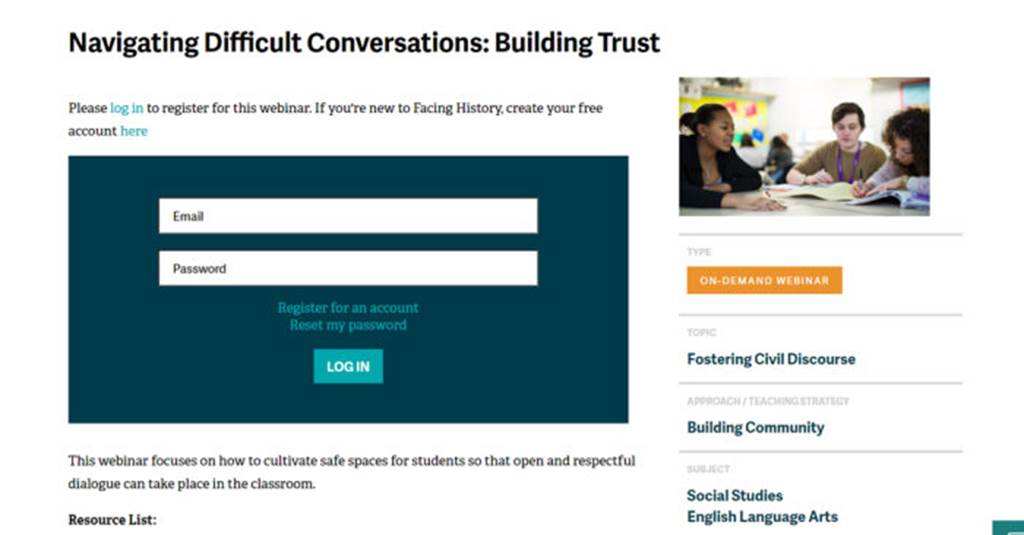 Fostering Civil Discourse: Difficult Classroom Conversations in a Diverse Democracy - Banner