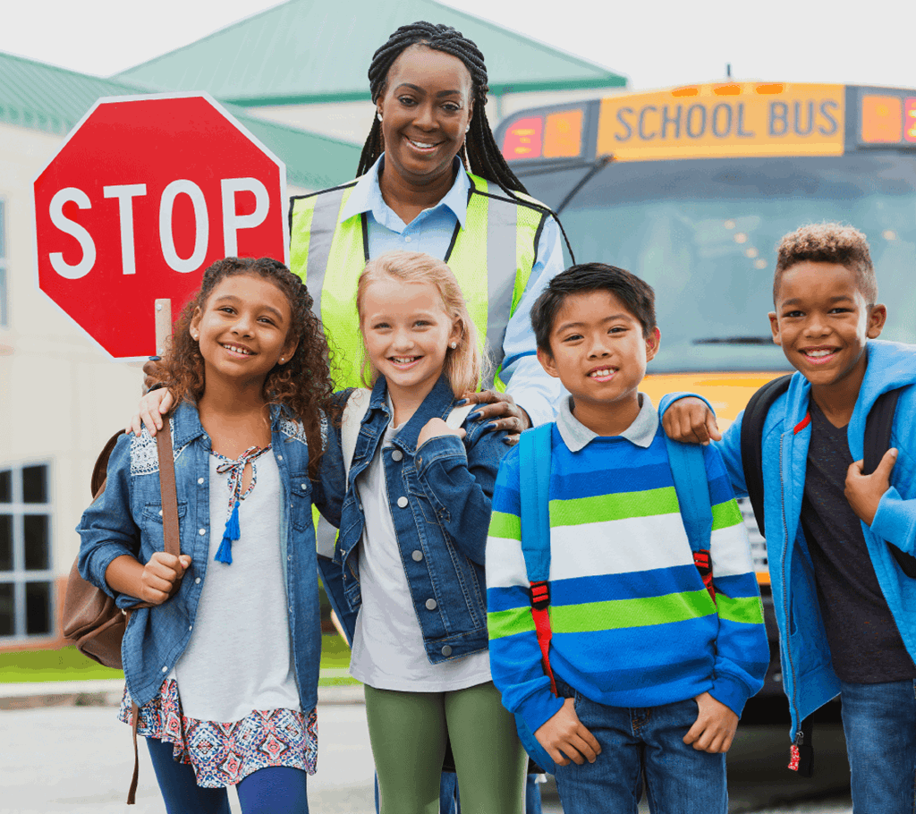 Crossing guard working