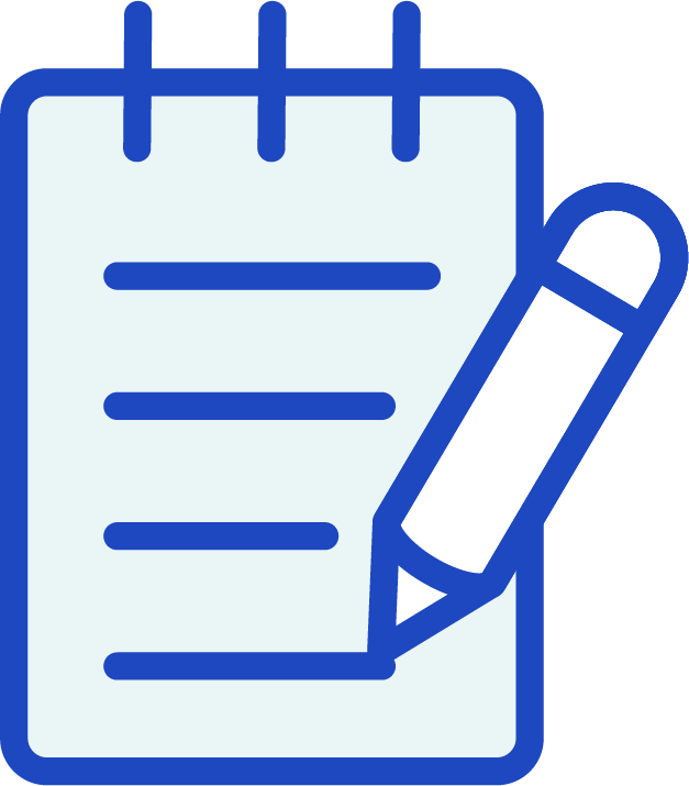 Notepad with a pencil.