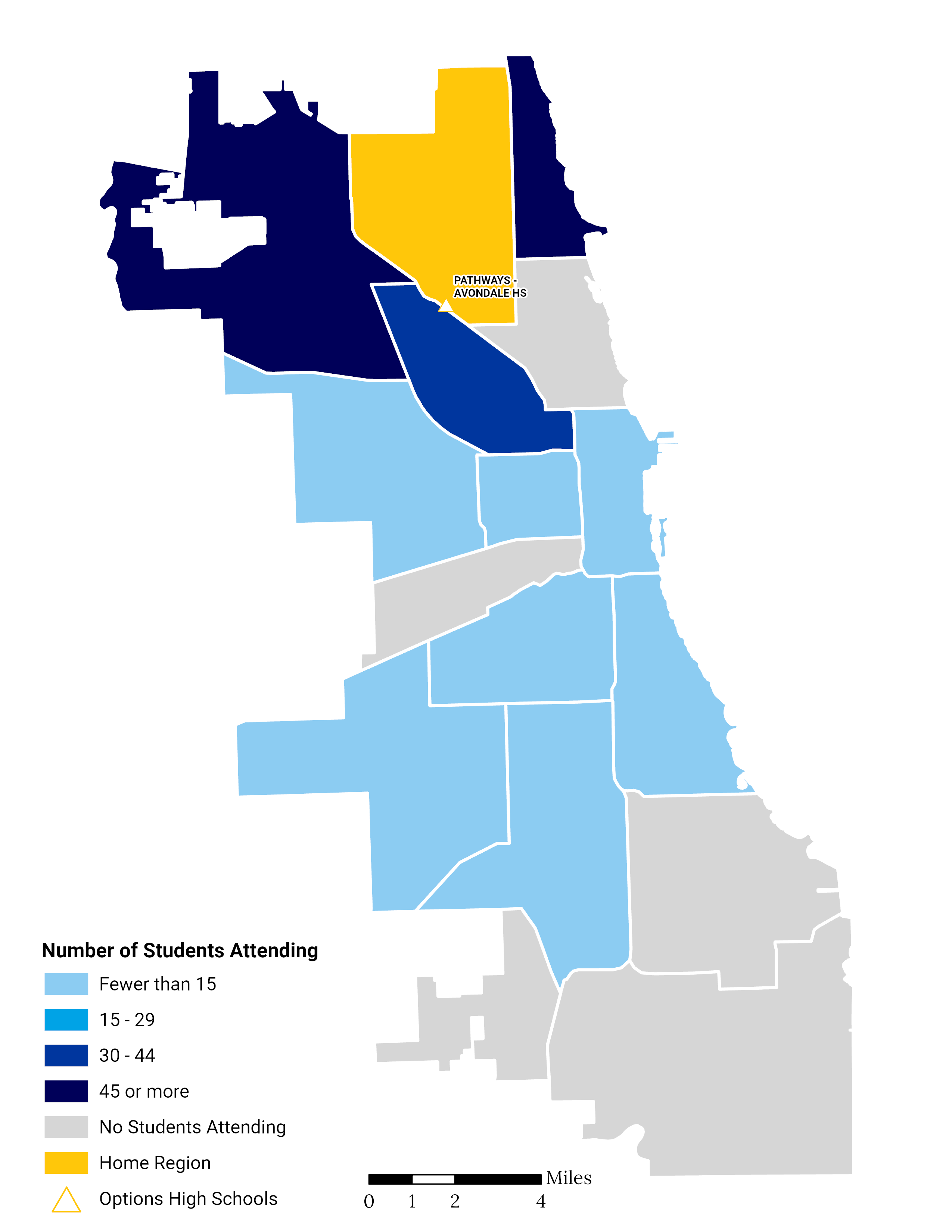 Choice Footprint Maps for Options HS in Northwest Side