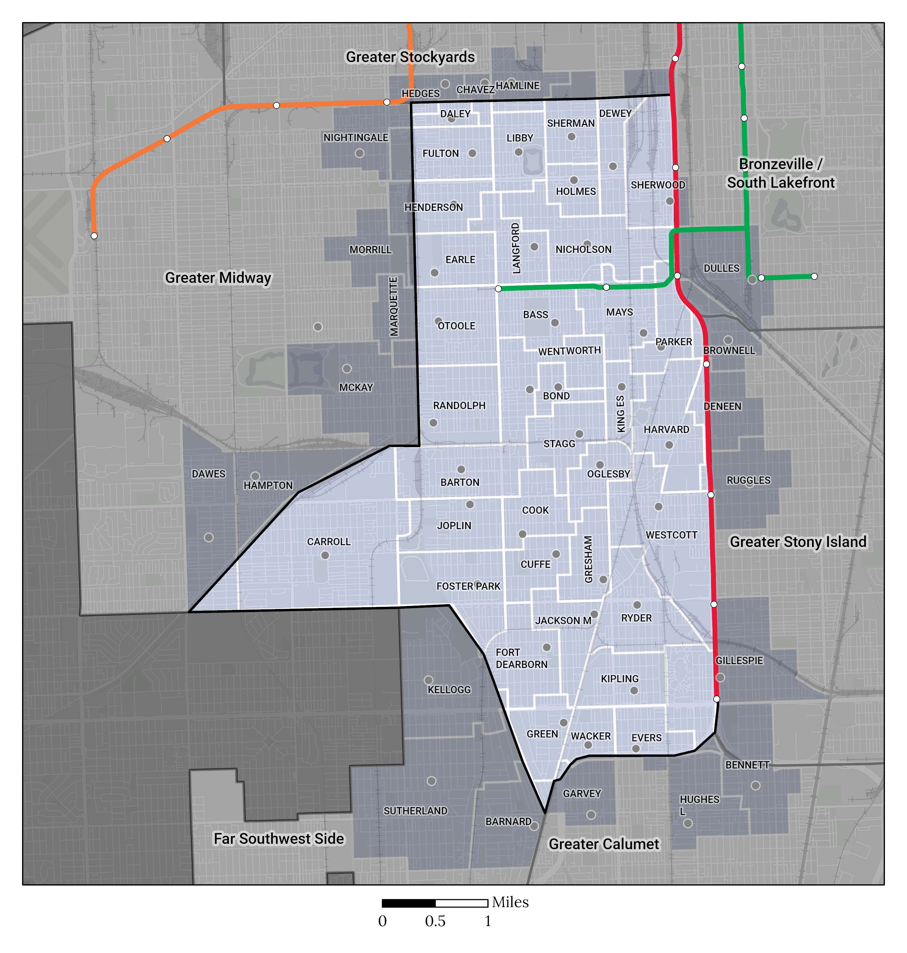 Attendance Area Map of South Side
