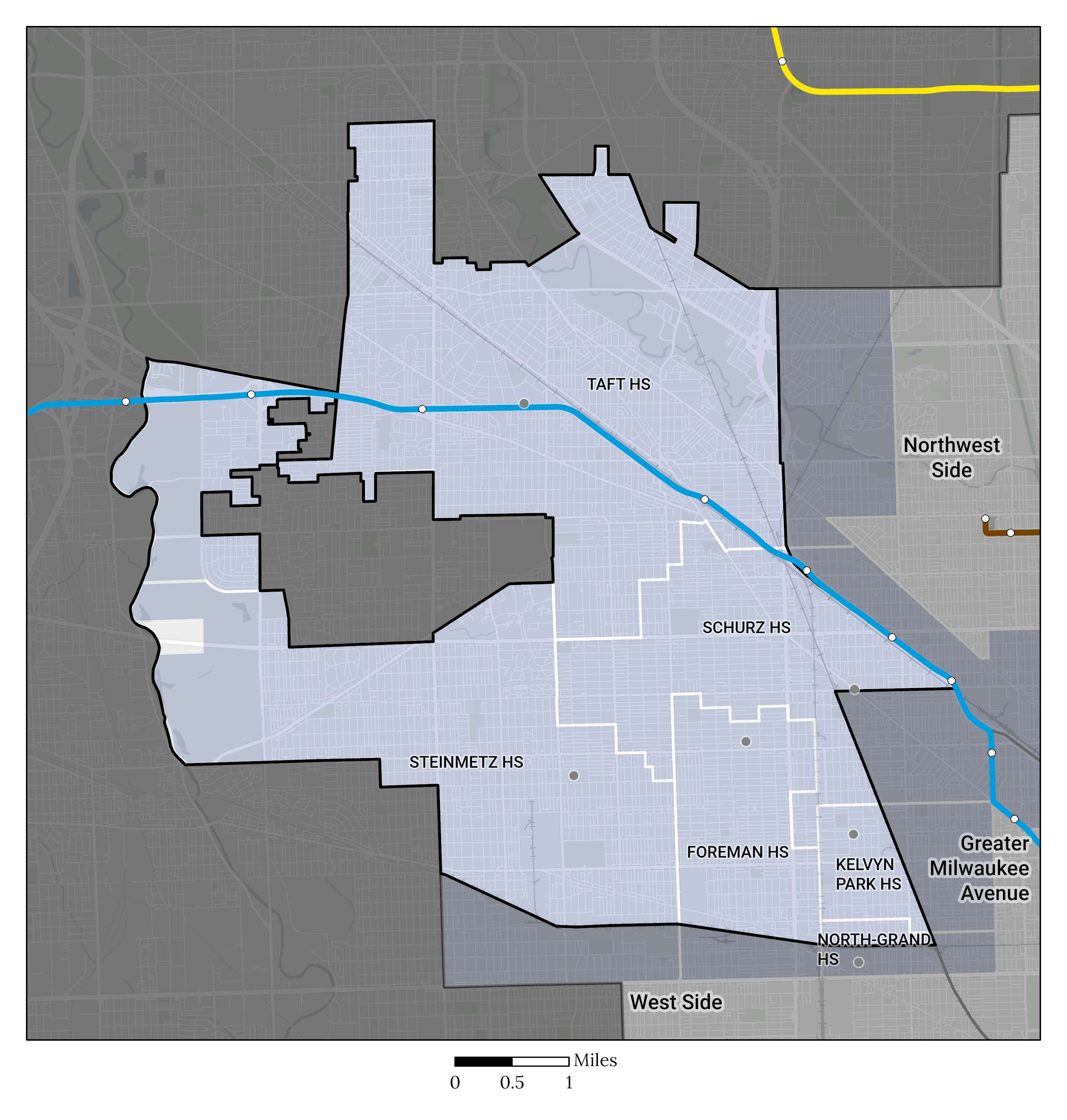 Far Northwest Side HS Attendance Area Map
