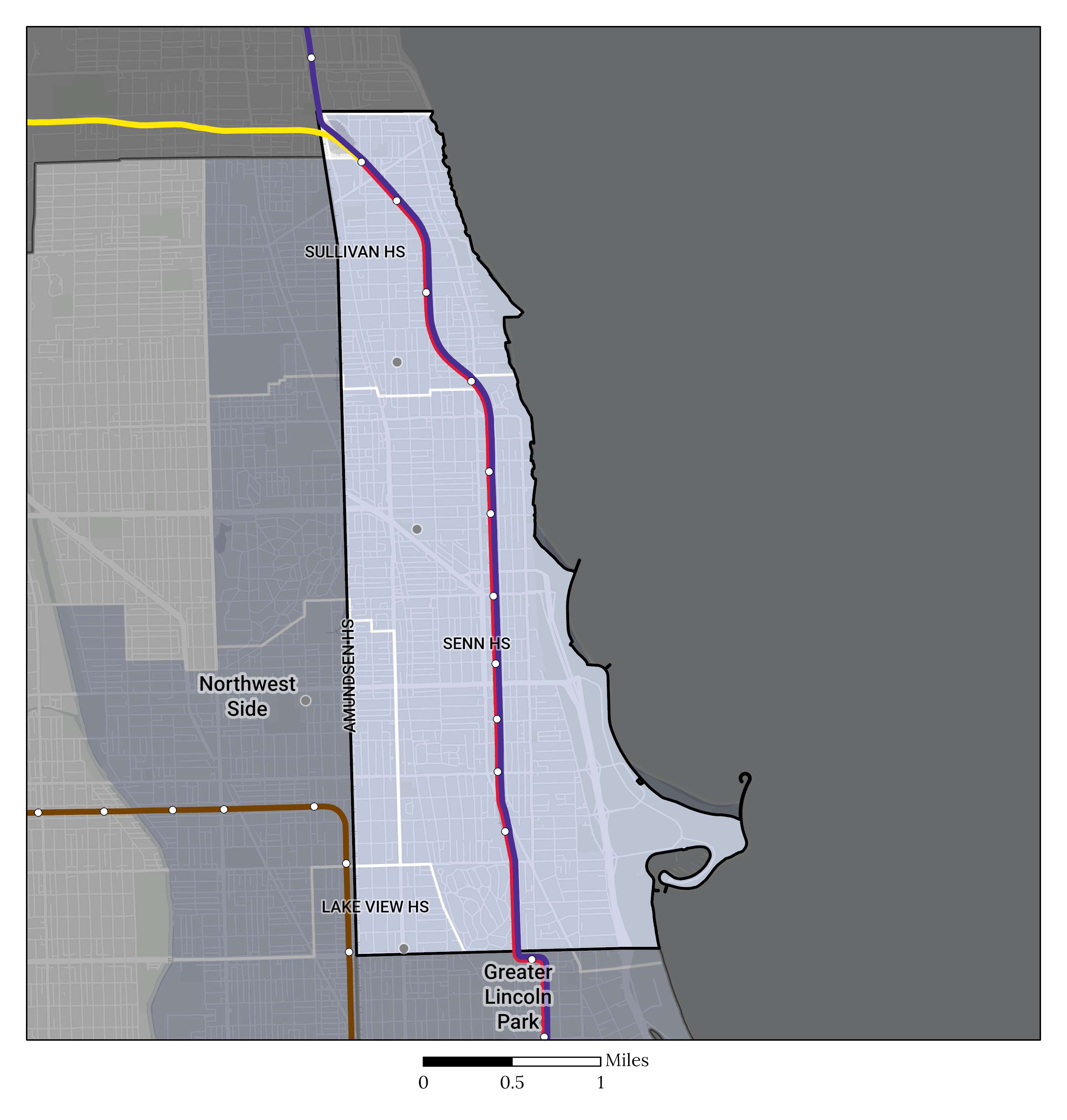 North Lakefront HS Boundary Map