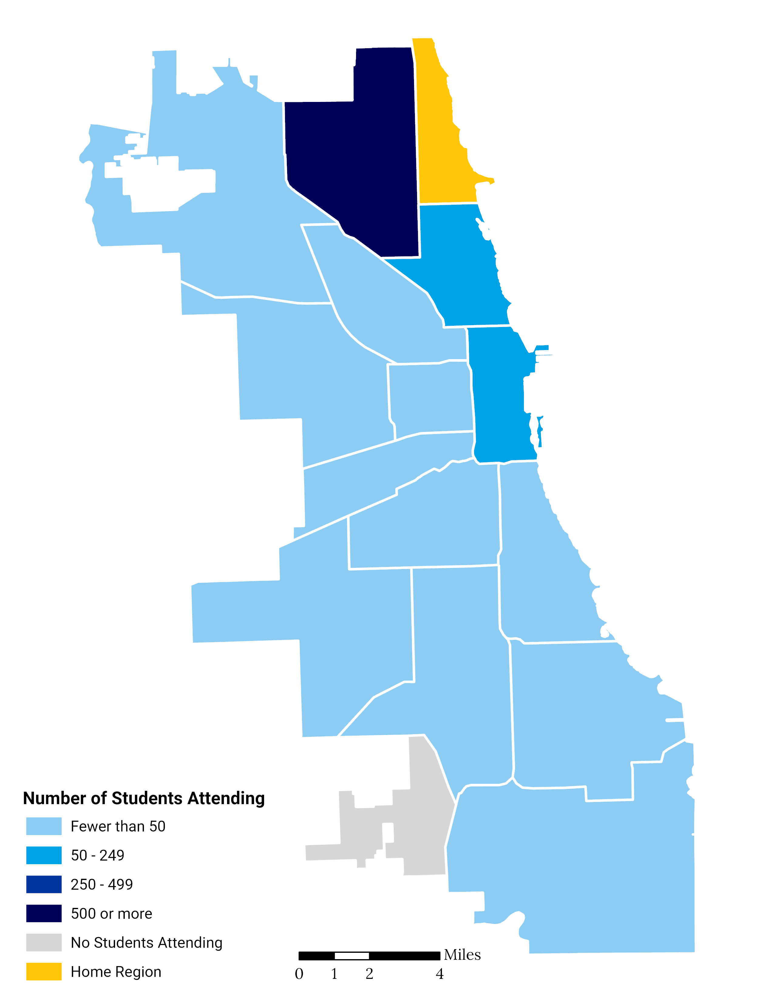ARA High School Choice Footprint Map of North Lakefront