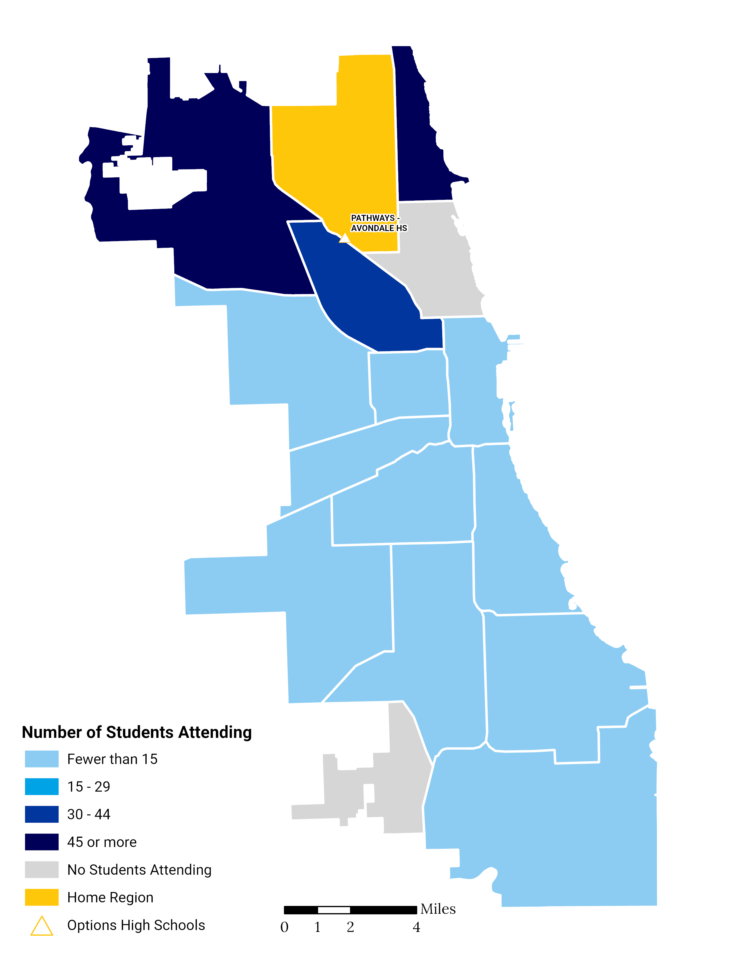 Choice Footprint Maps for Options HS in Northwest Side