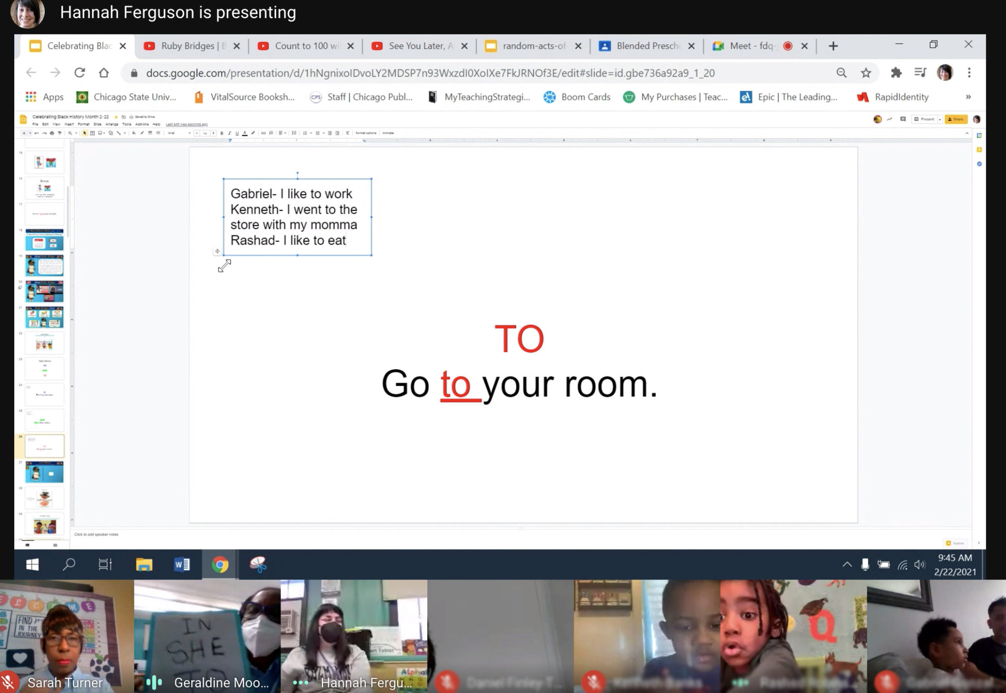 A zoom presentation on grammar