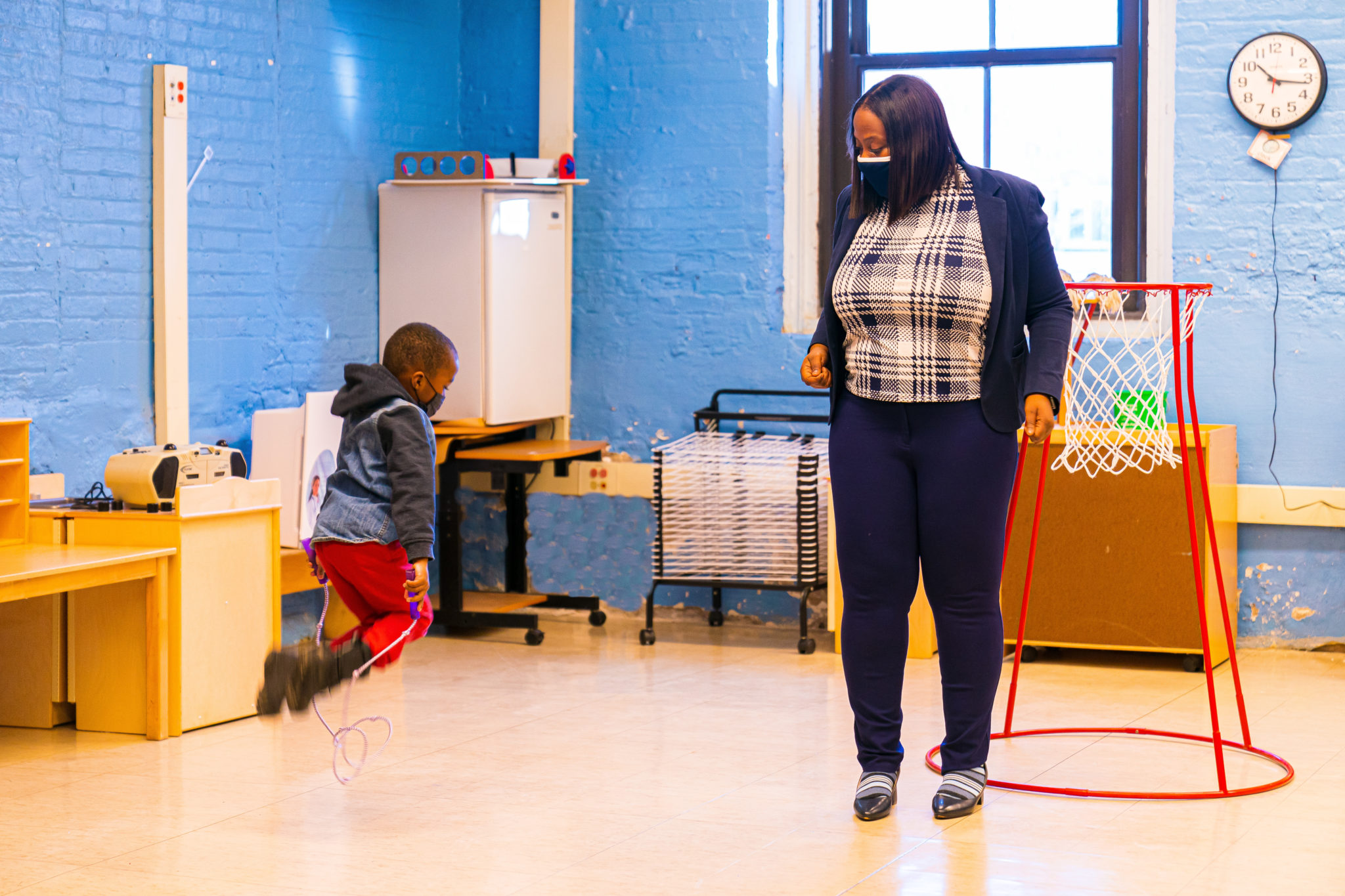 A student jump roping