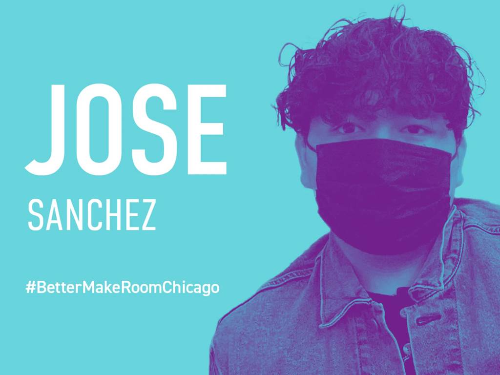 Jose Sanchez in a mask
