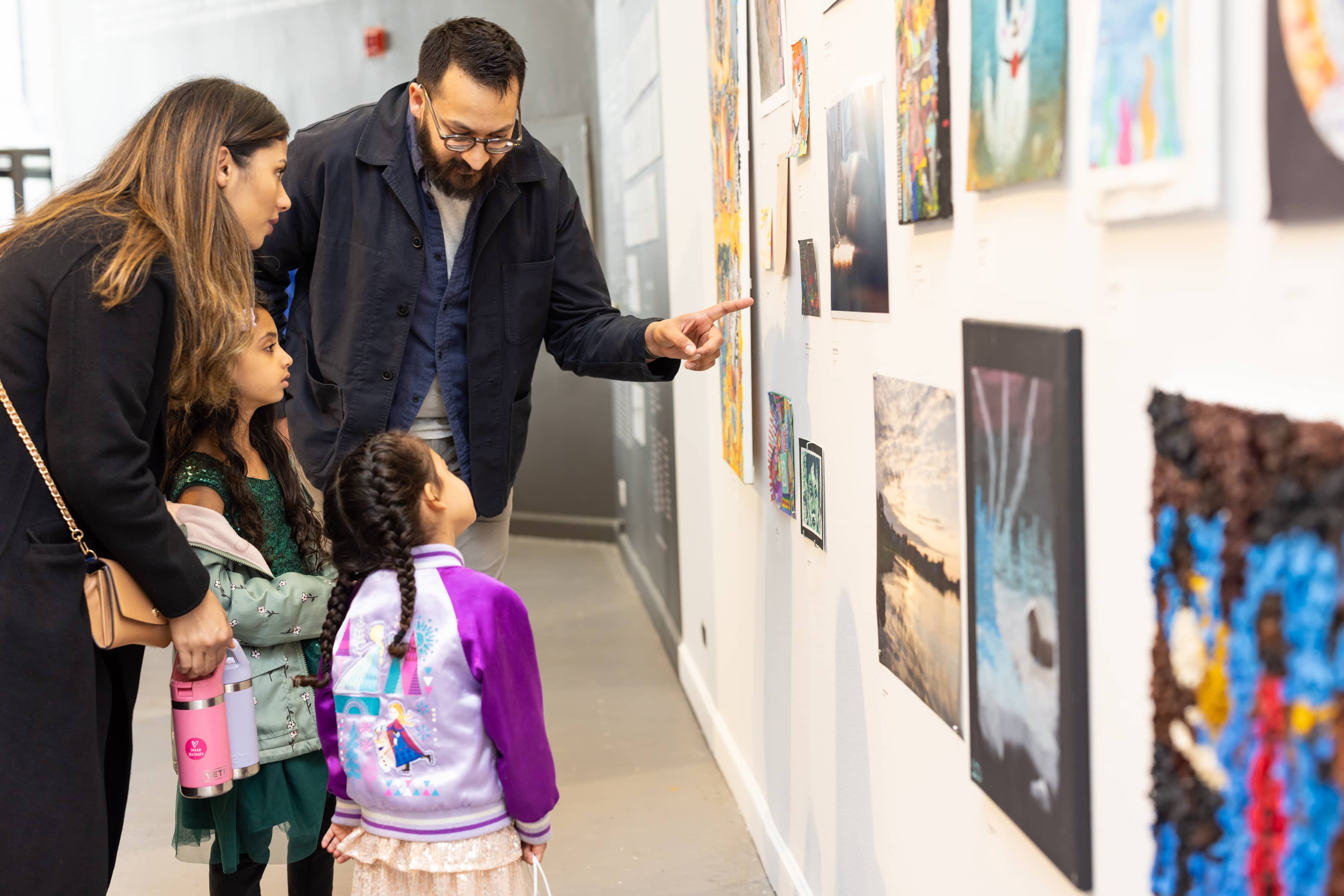 young students viewing gallery 