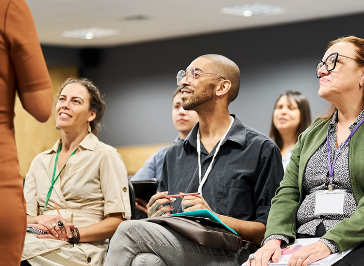 Group of teachers in an auditorium 